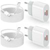 KenSera 2 Pack Caricatore per iPhone 17 16 15, 20W 2-Porto Alimentatore USB C & USB A Multipla Ricarica Veloce Tipo C Caricabatterie con Cavo 2M per Apple iPhone 17 Pro/17 Max/16/16e/15/Air/iPad Pro/Air
