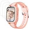Atopment Pellicola protettiva per schermo smartwatch da 3,8 cm*3,2 cm, in vetro temperato, trasparente HD, anti-bolle, 3 pezzi, adatta per la pellicola protettiva per schermo smartwatch per bambini