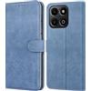 Leacckl Cover per Honor 200 Smart, Custodia a portafoglio in Pelle PU Premium [Magnetica a Scatto] [Funzione Stand], Blu