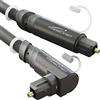 KabelDirekt - Cavo TOSLINK, cavo audio ottico angolato a 90° con perdita di segnale dello 0% - 0,5 m - Cavo in fibra ottica (digitale S/PDIF, soundbar/amplificatore, XBO/PS)