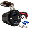 Offgridtec adattatore di ricarica auto con presa USB doppia 12V/24V, 2 porte USB-A (18W ciascuna), display digitale tensione, interruttore ON/OFF, ABS robusto, per auto, camion e sistemi off-grid