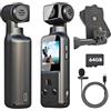 IXROAD 4K Bodycam, Vlog/POV Camera con Obiettivo Ruotabile 270°, Telecamera/Videocamera Portatile, Mini Action Cam con Microfono Esterno, Clip e Scheda TF da 64 GB