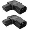 XMSJSIY Adattatore ad angolo di 90 gradi IEC320 C13 femmina a maschio C14 | Connettore da C13 a C14, prolunga di alimentazione, cavo di alimentazione a 3 pin, 250 V, 10 A, adattatore per PDU computer