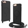 BGHHEU Magnetica Cover per iPhone SE 2020 / iPhone 8 con Cordino,[Compatible con Magsafe],Custodia Silicone con Regolabile Collana Sottile Morbida Case,Nero
