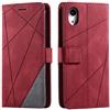 SONWO Cover per iPhone XR, Flip Caso in PU Pelle Case Cover Portafoglio Custodia per iPhone XR, [Kickstand] [Slot per Schede], Rosso