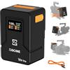 ZTIANFOTO ZGCINE ZG-V99Pro V-Mount Batteria 14.8V 99.9Wh 6400mAh PD USB-C 100W Ricarica Rapida con D-Tap BP porte USB per fotocamere, videocamere, luci LED, monitor, arancione