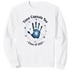 Mademark Classe del 2037 Grow with Me Handprint Time Capsule Felpa, Unisex per Adulti, Bianco, L