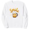 Mademark Smile There's Beer: Fun Brew Lovers - Stampa Artistica Felpa, Unisex per Adulti, Bianco, XL