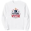 Mademark USA Kids Future Voter Patriotic Stars Elezione Grafica Felpa, Unisex per Adulti, Bianco, L
