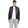 JACK & JONES DYLAN PU BIKER JACKET NOOS BLACK Giacca Uomo