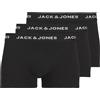 JACK & JONES JACANTHONY TRUNKS 3 PACK BLACK Boxer Uomo