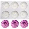 XiaoShenLu stampi in silicone per dolci per Cioccolato Torta Gelatina Cubetti di Ghiaccio,6 Fiori Forma di Spirale, bianco