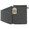 Ôhm Guanti da Bagno in Spugna di Cotone 500 g/m² - Manopole Doccia 15x20 cm Grigio scuro - Guanti Spugna Morbidi per Doccia, Igiene Quotidiana e Anziani - OEKO-TEX - Set 10