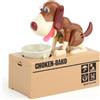 Justup, Salvadanaio a forma di cane affamato, regalo di compleanno per bambini, marrone