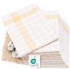 ZOLLNER 12 Strofinacci, Cotone-Lino, 60x80 cm, Super assorbenti, Senza Pelucchi - Lavabili a 95°C - a Quadri Gialli e Bianchi - qualità gasdtronomica - Certificato Oeko Tex®