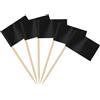 AhfuLife 100 Nero Bandiera Stuzzicadenti da Cocktail, Bandiere Stuzzicadenti per Panini, Tazze di Carta, Torte, Frutta, Stoviglie, Forniture per Feste, Decorazioni Bar (100 PCS, Nero)