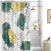 Uiiooazy Tenda Doccia Antimuffa, Tenda Doccia 150x180cm Verde Boho Chic Tropicale Astratta Foglie di Palma Nero Oro Tende da Bagno Tessuto Lavabile Impermeabile Tende per Vasca da Bagno con 10 Anelli