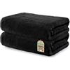 Ôhm Asciugamano Cotone 50x100 cm Nero Set da 2