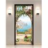 FLFK 3D Vista mare Autoadesiva Adesivo per porta 85x215cm(Set di 2 fogli)-Murale Foto Adesivo da parete decalcomania Salotto Camera da letto arredamento