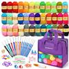 DoubleCare Set di uncinetto per principianti da 90 pezzi, 1439 metri di filato in 36 colori, set di accessori per uncinetto da 54 pezzi incluso uncinetti ergonomici per DIY Amigurumi, sciarpe, idea