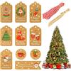 Annhao Etichetta Regalo Natale, Annhao 100 pezzi Etichette Nata Carta Kraft Paper Tag con Filo di Cotone e Filo di Spago per Fai da te Confezioni Regalo e Albero di Natale Decorazione