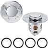 RUNEAY 2 Pezzi Tappo Lavandino Bagno,Tappo per Lavandino Universale Pop up per Vasca da Bagno Cucina Lavabo,Per Ø 34-40mm Stura Lavandini e Scarichi(Argento)
