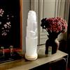 4All Selenite - Lampada a LED bianco, fatta a mano, energia spirituale e guarigione, meditazione, decorazione casa, lampada da tavolo legno minerale (20 cm)
