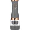 Tower T847004GRY - Macinapepe elettrico a batteria, con smerigliatrici regolabili in ceramica, grigio e oro rosa
