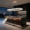 szcflaghip Lampadario Moderno a Sospensione ovale a LED Color oro con Illuminazione Lineare a LED per Sala da Pranzo, Lampadario Dimmerabile per Isola Cucina con Telecomando per Soggiorno e Ufficio