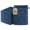 Ôhm Guanti da Bagno in Spugna di Cotone 500 g/m² - Manopole Doccia 15x20 cm Blu scuro - Guanti Spugna Morbidi per Doccia, Igiene Quotidiana e Anziani - OEKO-TEX - Set 10