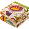 HOORDRY Coperta boho 100% cotone, copriletto double face, in garza, 200 x 230 cm, motivo uccelli e fiori, adatta come copriletto matrimoniale o copridivano per tutto l'anno, bianco/verde