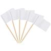 AhfuLife 100pcs Bianco Stuzzicadenti Bandiere Torta Toppers, Bandiera a Bastone per Cocktail per Il Cibo Panino Cupcake Tableware Forniture di Partito Pub Evento Decorazione (100 PCS, Bianco)