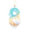 mciskin Candele di compleanno a sirena, candele con paillettes per torte, decorazioni per 8° compleanno per ragazze, candele di compleanno blu oceano, candele di compleanno numero 8 conchiglie, decorazioni