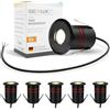 SSC-LUXon JAVO Nero Frontale - 6 Faretti LED Incasso Esterno IP67 | segnapasso mini, LED integrato luce calda, 230V senza trasformatore, calpestabile, per vialetto e giardino