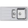 Foster 5197 061 Lavello da Incasso 1 Vasca e vaschetta con gocciolatoio a Sinistra 97 x 50 cm Sopratop Serie Elettra Acciaio Inox 5197061