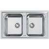 Foster 5886 060 Lavello da Incasso 2 Vasche 86 x 50 cm Sopratop Serie Elettra Acciaio Inox 5886060