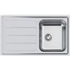 Foster 5186 061 Lavello da Incasso 1 Vasca con gocciolatoio a Sinistra 86 x 50 cm Sopratop Serie Elettra Acciaio Inox 5186061