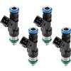 A ABSOPRO Iniettore Carburanti Per Ford Fiesta 1.6L 4pz | Plastica E Metallo, Nero, DC 12V, 4 Fori, 67X28X19Mm, 0280158254 AE8E9F593AA, Alta Impedenza, O-Ring Inclusi