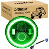 RIGIDON 1x 7 Pollici 50W Fari Led, 5000 LM Faro a Led Bianco + Verde 4 Modalità Di Illuminazione, Rotonde Luci Fuoristrada Hi/Lo Fascio DRL Anteriore Faro Lampada per Wrangler JK TJ LJ CJ Hummer