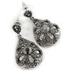 Avalaya Orecchini a forma di goccia in ematite/cristallo antracite/tono argento invecchiato/ispirazione vintage/35 mm L