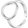 LEGENTLISUR Anelli Donna Argento 925 Anello Personalizzato Anello Regolabile Donna Semplice Regalo per Gioielli ad Anello Largo Diametro Interno Circa 17.8 mm