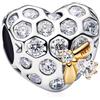 Simphman Ciondolo in argento sterling 925, per braccialetti e collane europei, per tutti i giorni, amore, famiglia, regalo per donne, one size, Metallo, Zirconia cubica