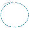 SILVEGO Cavigliera da donna in argento sterling 925 con vero smeraldo, pietra di luna, turchese, granato o quarzo rosa, 23 cm, Argento, turchese