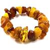 Amber Jewelry Shop Bracciale in ambra naturale su fascia elastica 19 cm - 100% ambra baltica non lucidata - bracciali ambrati - perle di ambra reale - bracciale, Ambra, Ambra