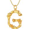 FOCALOOK Collana Pendente Donna Lettera Iniziale Grande Bambù Nome Alfabeto Catena Serpente regalobile Sottile Placcato Oro 18K con Confezione Regalo Compleanno Anniversario per Ragazza (Oro)