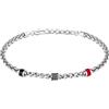 Clondo Bracciale Uomo Donna Milan in Acciaio - Collezione Ufficiale Calcio - Accessorio Elegante e Sportivo con Logo - Idea Regalo per Tifosi - Vari Modelli Disponibili (Chain Logo Minimal)