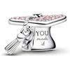 Vegaine Incantesimo Cappello di Laurea rosa Scintillante 2026 Charms per Braccialetti Graduation Charm Gioielli Regali per Donne