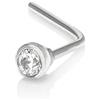 Mia Gioielli - Piercing Diamante - Orecchino Naso Oro 18k (750) Bianco con Brillante 0.02 carati - stile Cipollina Classico - Anallergico Donna - F-05518-0B00