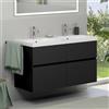 Geberit Acanto lavabo doppio, evineo ineo5 evo mobile, La: 120 cm, 4 scomparti estraibili, con maniglia incassata,, 500627012+BE0980BM, Acanto [Mobili da Bagno > Mobili con Doppio Lavabo]