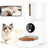 Faroro Distributore Automatico Cibo Gatti con Telecamera, Video HD 1080P, Visione Notturna, Audio Bidirezionale, Dispenser 4L, Sensore Anti-Blocco, APP, Wi-Fi 5GHz (Bianco)